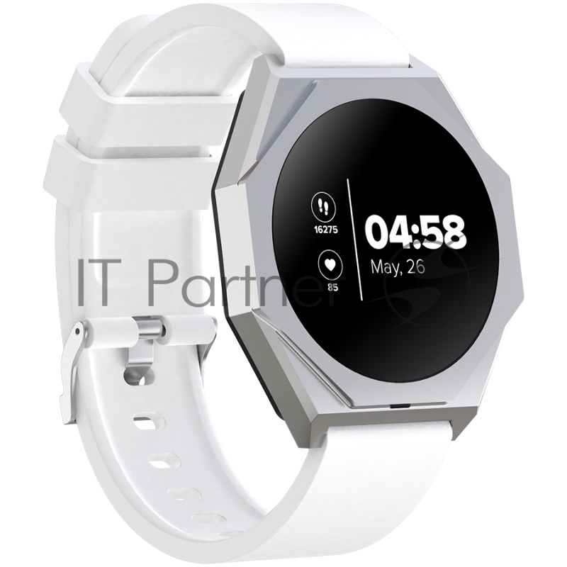 Смарт-часы CANYON Otto SW-86, Smart watch Realtek 8762DK LCD 1.3 LTPS 360X360px, G+F 1+gesture 192KB Li-ion polymer battery 3.7v 280mAh,Silver aluminum alloy case middle frame+plastic bottom case+white silicone strap+silver strap buckle host:45.4*42.