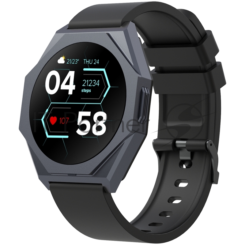 Смарт-часы CANYON Otto SW-86, Smart watch Realtek 8762DK LCD 1.3 LTPS 360X360px, TP G+F 1+gesture 192KB Li-ion polymer battery 3.7v 280mAh,Gun aluminum alloy case middle frame+plastic bottom case+black silicone srap+gun strap buckle.host:45.4*42.4*9.