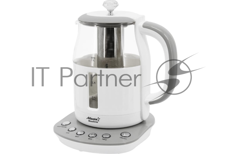 Чайник электрический ATLANTA ATH-2534 1,5л, стекло (gray) (24)