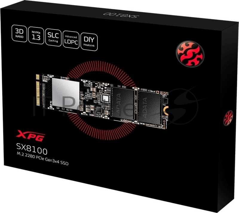 Накопитель SSD ADATA PCI-E x4 512Gb ASX8100NP-512GT-C XPG SX8100 M.2 2280