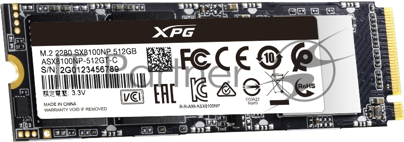 Накопитель SSD ADATA PCI-E x4 512Gb ASX8100NP-512GT-C XPG SX8100 M.2 2280