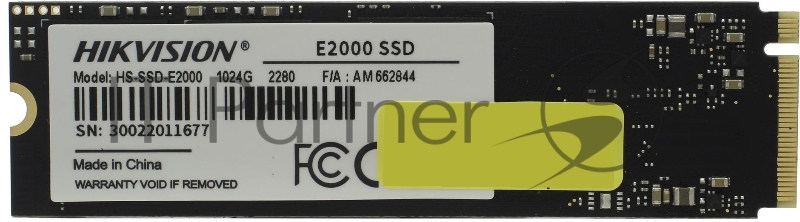 Накопитель SSD M.2 HIKVision 1024GB E2000 Series <HS-SSD-E2000/1024G> (PCI-E 3.0 x4, up to 3500/3000MBs, 3D TLC, NVMe, 22x80mm)