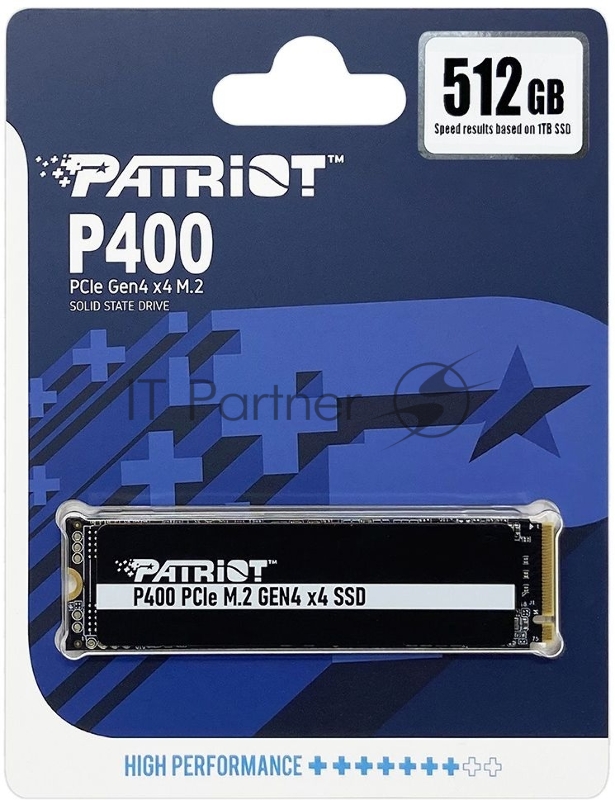 Накопитель SSD Patriot M.2 512Gb P400 <P400P512GM28H> (PCI-E 4.0 x4, up to 5000/3300MBs, 550000 IOPs, TBW 400Tb, 22х80mm, graphene heatsink)