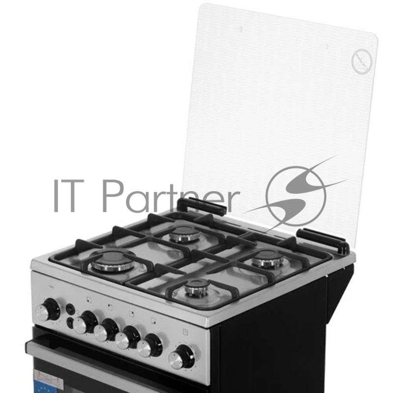 Газовая плита De Luxe 5040.40г(кр)чр 010 нержавеющая стальТипоразмер 50*50см, эл. розжиг в ручке рабочего стола и духового шкафа, терморегулятор, система газ-контроль рабочего стола и духового шкафа, газовый гриль, вертел с электр. приводом, таймер,