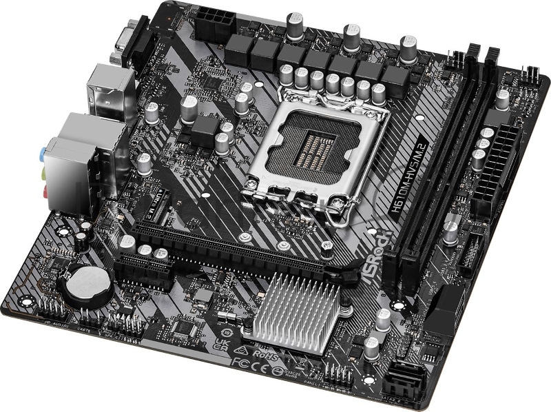 Материнская плата Asrock H610M-HVS/M.2 R2.0 Soc-1700 Intel H610 2xDDR4 mATX AC`97 8ch(7.1) GbLAN+VGA+HDMI