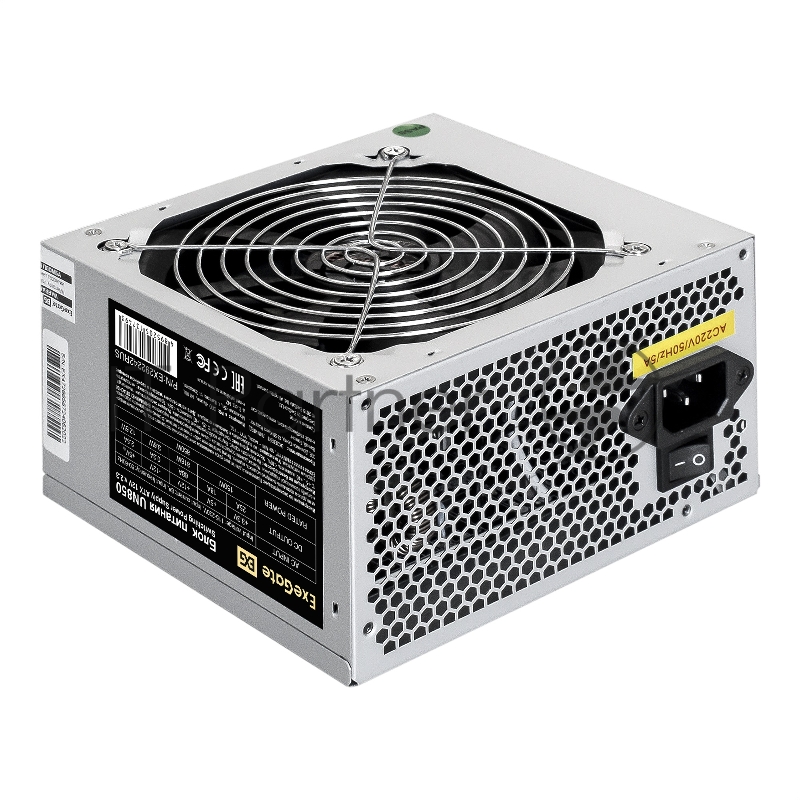 Блок питания 850W ExeGate UN850 (ATX, 12cm fan, 24pin, 2x(4+4)pin, PCI-E, 3xSATA, 2xIDE)