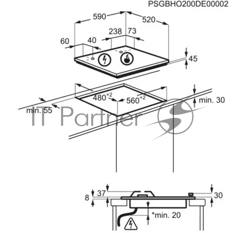 Газовая варочная поверхность Electrolux KGG6426K черный