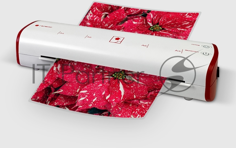 Ламинатор Heleos ЛМ-А4МБК белый/красный A4 (75-125мкм) 30см/мин (2вал.) хол.лам. лам.фото