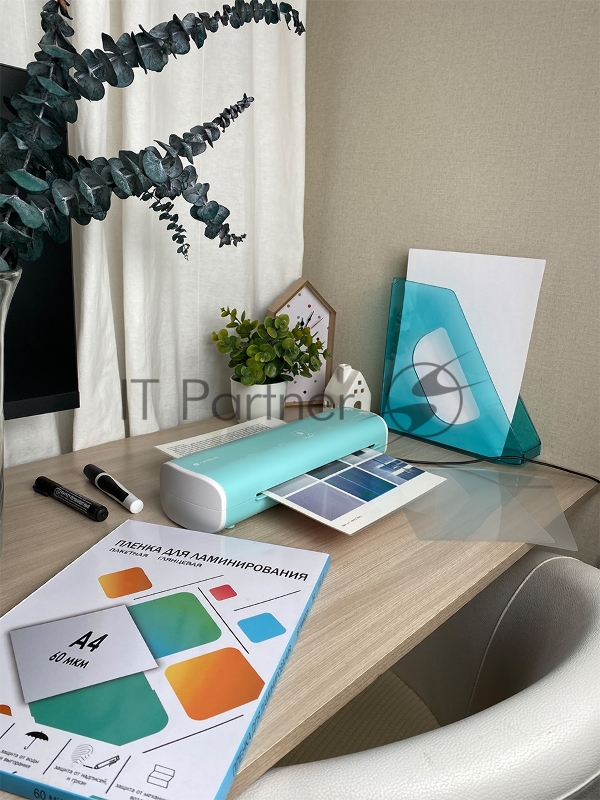 Ламинатор Heleos ЛМ-А4МСБ синий/белый A4 (75-125мкм) 30см/мин (2вал.) хол.лам. лам.фото