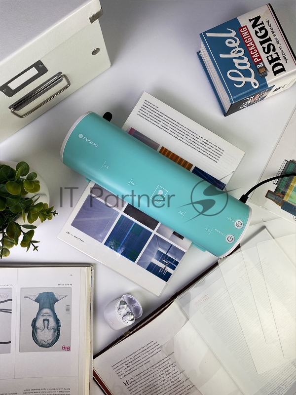 Ламинатор Heleos ЛМ-А4МСБ синий/белый A4 (75-125мкм) 30см/мин (2вал.) хол.лам. лам.фото