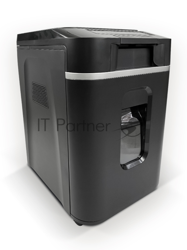 Шредер Heleos АП37-4 черный/серебристый с автоподачей (секр.P-4) фрагменты 220лист. 37лтр. скрепки скобы пл.карты