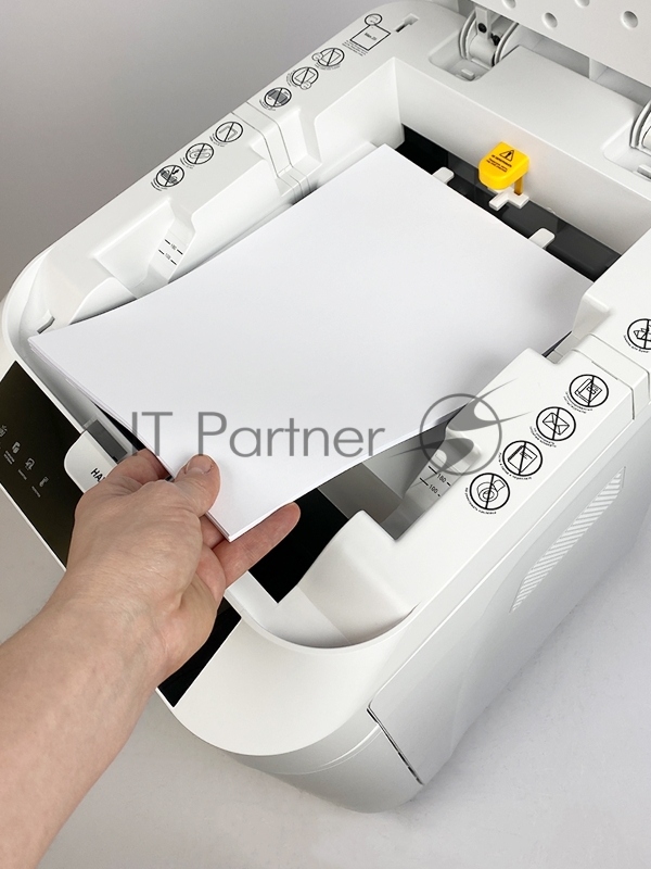 Шредер Heleos АП40-5 белый с автоподачей (секр.P-5) фрагменты 180лист. 37лтр. скрепки скобы пл.карты