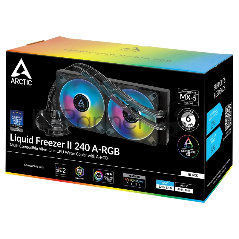Система водяного охлаждения Arctic Liquid Freezer II-240 A-RGB Black Multi Compatible All-In-One CPU Water Cooler (ACFRE00093A)