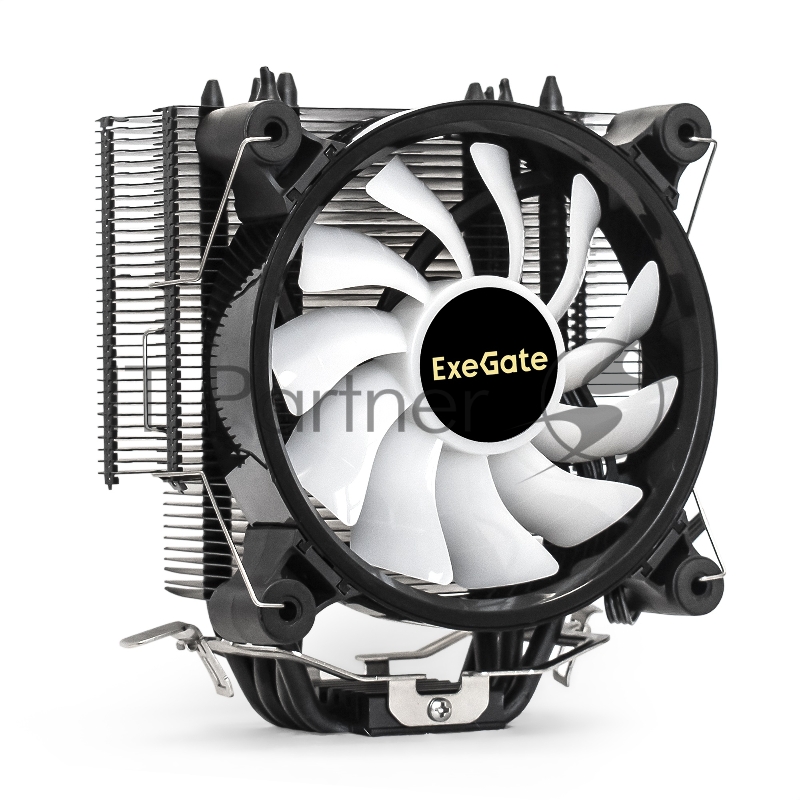 Кулер ExeGate Dark Magic EXX400V2-PWM.RGB (Al+Cu, черное покрытие, 4 тепл.трубки, LGA775/1150/1151/1155/1156/120 TDP 140W, Fan 120mm, PWM, 1200-2100RPM, Hydro bearing, 4pin, 11-24db, 605г, RGB подсветк