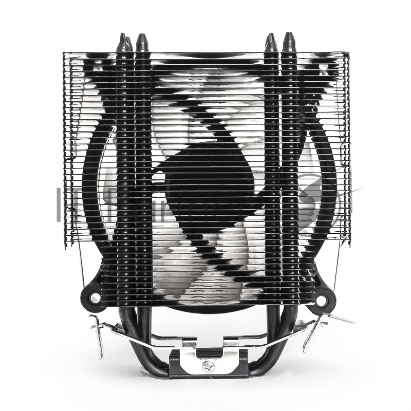 Кулер ExeGate Dark Magic EXX400V2-PWM.RGB (Al+Cu, черное покрытие, 4 тепл.трубки, LGA775/1150/1151/1155/1156/120 TDP 140W, Fan 120mm, PWM, 1200-2100RPM, Hydro bearing, 4pin, 11-24db, 605г, RGB подсветк