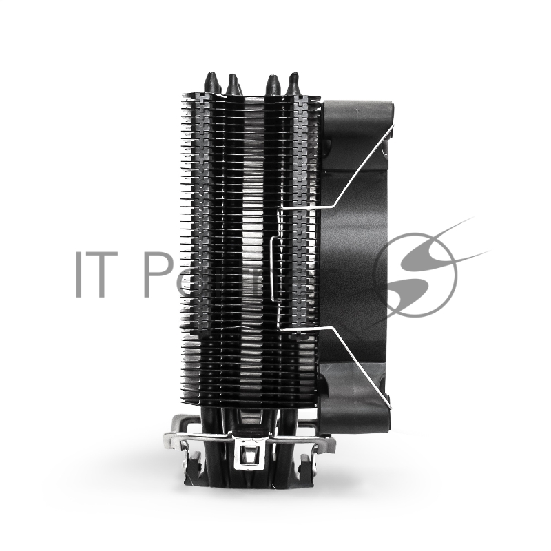 Кулер ExeGate Dark Magic EXX400V2-PWM.RGB (Al+Cu, черное покрытие, 4 тепл.трубки, LGA775/1150/1151/1155/1156/120 TDP 140W, Fan 120mm, PWM, 1200-2100RPM, Hydro bearing, 4pin, 11-24db, 605г, RGB подсветк