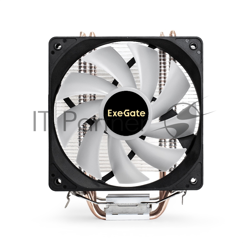 Кулер ExeGate Wizard EXX400V2-PWM.FRGB (Al+Cu, 4 тепл.трубки, LGA775/1150/1151/1155/1156/120 TDP 140W, Fan 120mm, PWM, 800-2400RPM, Hydro bearing, 4pin, 11-24db, 585г, FRGB подсветка, с термопастой, на