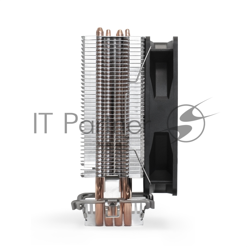 Кулер ExeGate Wizard EXX400V2-PWM.FRGB (Al+Cu, 4 тепл.трубки, LGA775/1150/1151/1155/1156/120 TDP 140W, Fan 120mm, PWM, 800-2400RPM, Hydro bearing, 4pin, 11-24db, 585г, FRGB подсветка, с термопастой, на