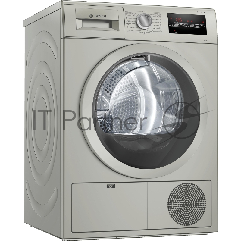 Сушильная машина Bosch WTG8641XME .84.2 x 59.8 x 63.6 см, 8 кг, класс энергопотребления B, конденсационный , серебристый цвет