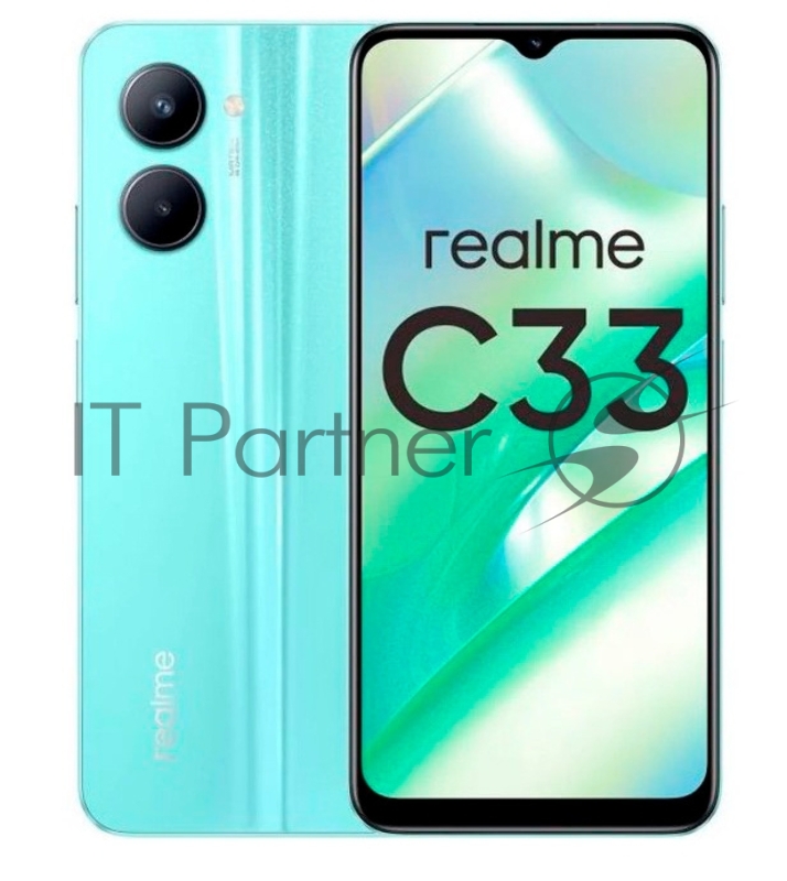 Смартфон Realme C33 32Gb 3Gb синий моноблок 3G 4G 6.5 1600x720 Android 12 50Mpix 802.11 a/b/g/n/ac NFC GPS GSM900/1800 GSM1900 TouchSc