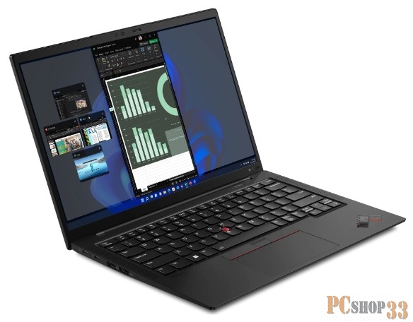 Ноутбук ThinkPad Ultrabook X1 Carbon Gen 10 14 2.2K (2240x1400) IPS AG, i7-1260P, 32GB LPDDR5 5200, 1TB SSD M.2, Intel Iris Xe, WiFi, BT, LTE, FPR, TPM2, IR&FHD Cam, 57Wh, 65W USB-C Slim, NoOS, 1Y, 1.12kg