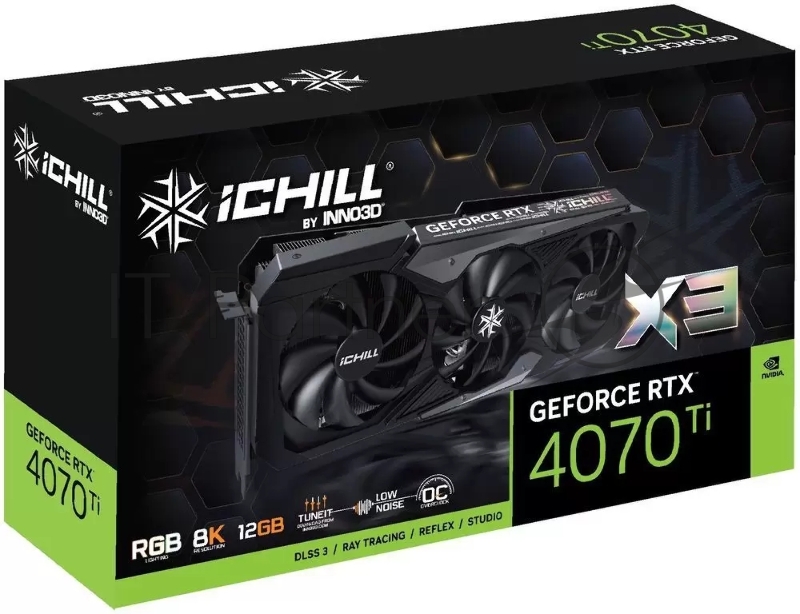 Видеокарта Inno3D GeForce RTX 4070 Ti ICHILL X3 12GB GDDR6X 192-bit DPx3 HDMI / VA48H / GA1048861