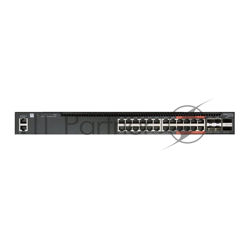 Коммутатор 4610-30P-O-AC-F Edge-corE AS4610-30P, 24-Port GE RJ45 port PoE+, last 8 ports Ultra-PoE, 960W PoE Bugdet, 4x10G SFP+, 2 port 20G QSFP+ for stacking, Broadcom Helix 4, Dual-core ARM Cortex A9 1GHz, dual 110-230VAC 600W hot-swappable PSUs, o