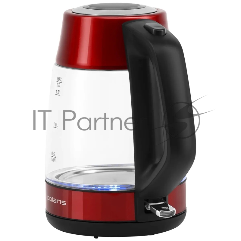 Чайник электрический Polaris PWK 1760CGL 1.2л. 2200Вт красный (корпус: пластик/стекло)