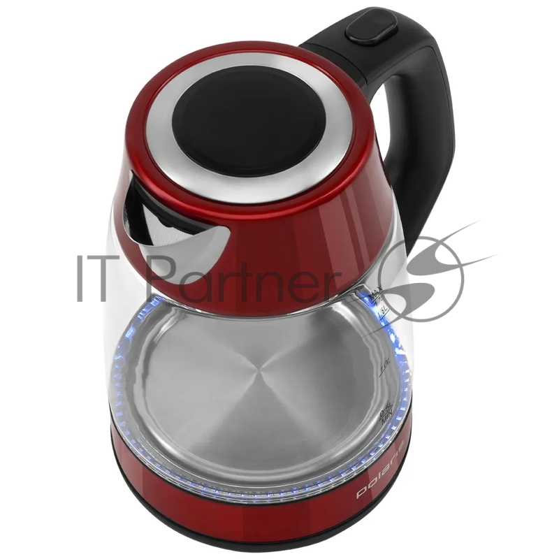 Чайник электрический Polaris PWK 1760CGL 1.2л. 2200Вт красный (корпус: пластик/стекло)