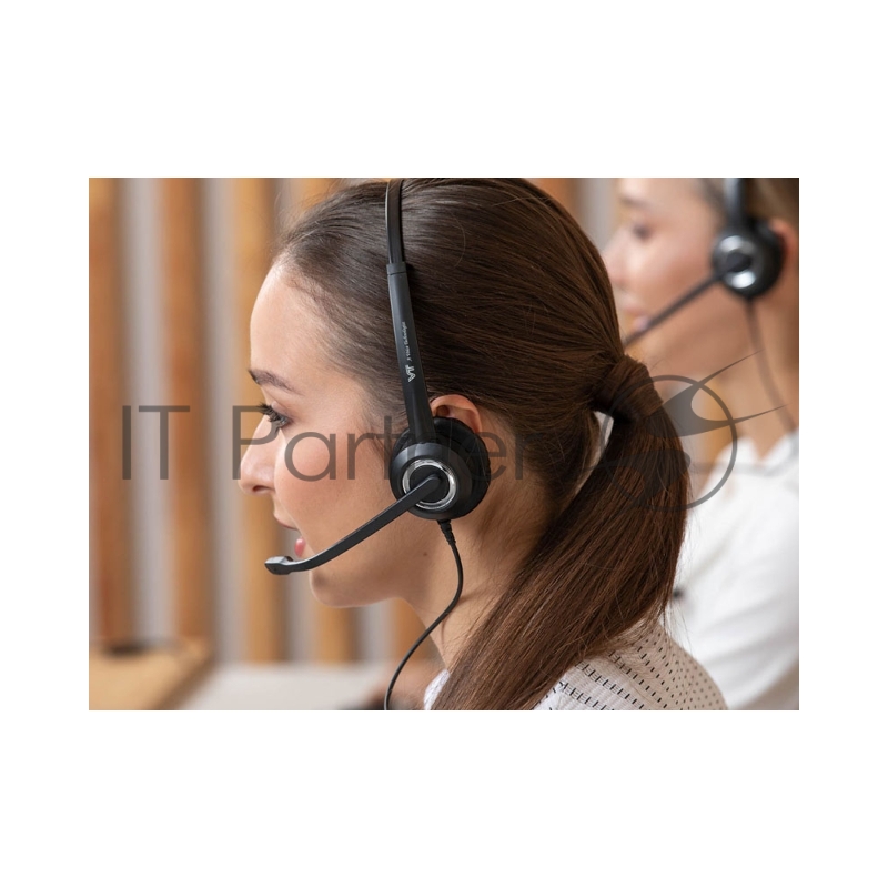 Проводная бинауральная гарнитура VT, HD звук, Эффективное шумоподавление (до 90%), Разъем QD (переходник QD-RJ9 в комплекте).