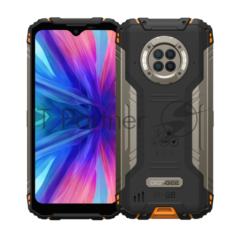 Смартфон Doogee S96 GT Volcano Orange, 6.22 720 x 1520 пикселей, 2x2,1 ГГц+ 6x2,0 ГГц, 8 Core, 8GB RAM, 256GB, up to 512GB flash, 48 МП+20 МП+8 МП+2МП/32Mpix, 2 Sim, 2G, 3G, LTE, BT v5.0, Wi-Fi, NFC, GPS, Type-C, 6350 мА·ч, Android 12, 310г, 167, ммx