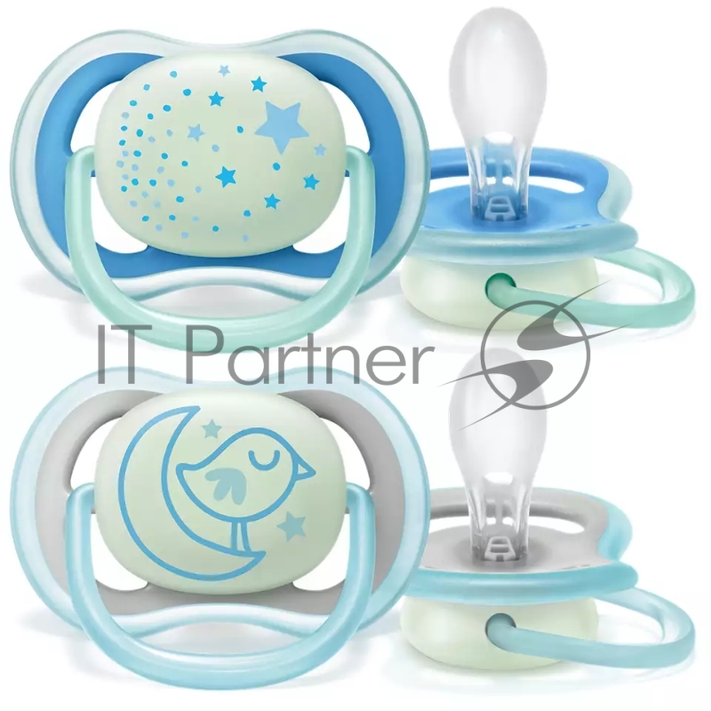 Пустышка 6-18M, 2 шт НОЧНАЯ для мальчика