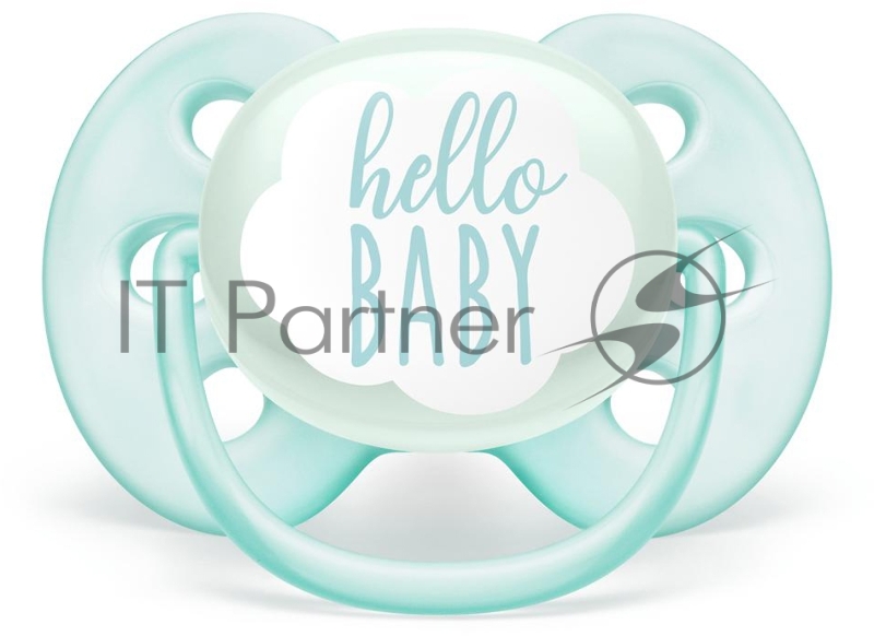 Пустышка ultra soft, Hello, 0-6 мес, 1 шт, для мальчиков