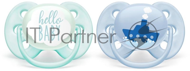 Пустышка ultra soft, Hello/Корабль, 0-6 мес., 2 шт, для мальчиков