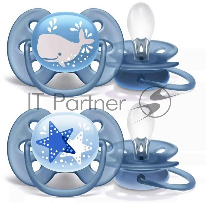 Пустышка ultra soft, Кит/Звезда, 6-18 мес., 2 шт, для мальчиков