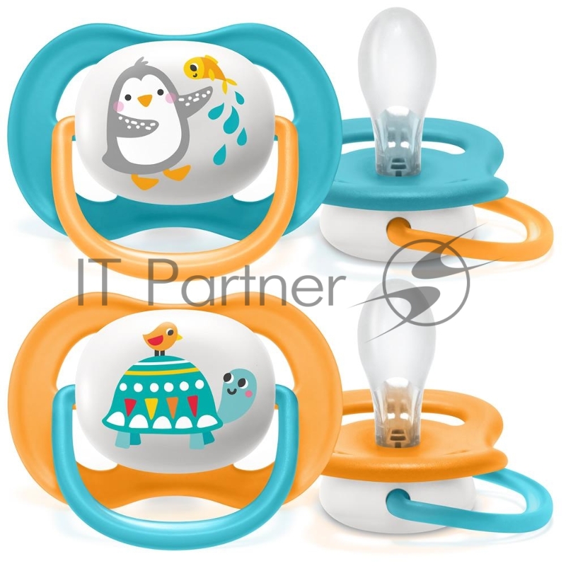 Соска-пустышка Philips Avent SCF080/07 Пингвин/Черепаха, 6-18 мес, 2 шт, для мальчиков