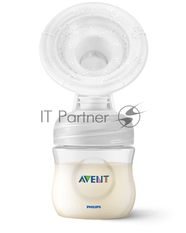 Ручной молокоотсос. В комплекте: 1 ручной молокоотсос, соска серии Natural, фиксирующее кольцо, крышка для транспортировки