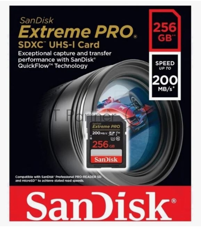 Флеш карта SD 256GB SanDisk SDXC Class 10 V30 UHS-I U3 Extreme Pro 200MB/s