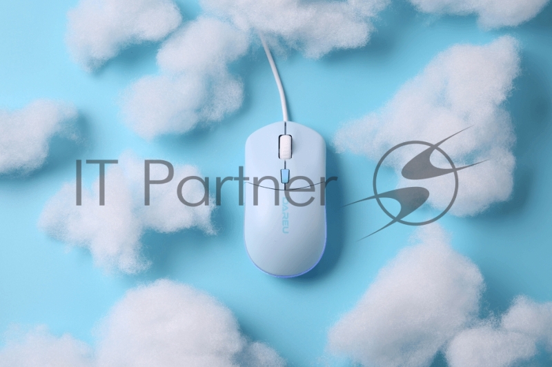 Мышь проводная Dareu LM121 Blue (голубой), DPI 800/1600/2400/6400, подсветка RGB, размер 116x35x60мм, 1,8м