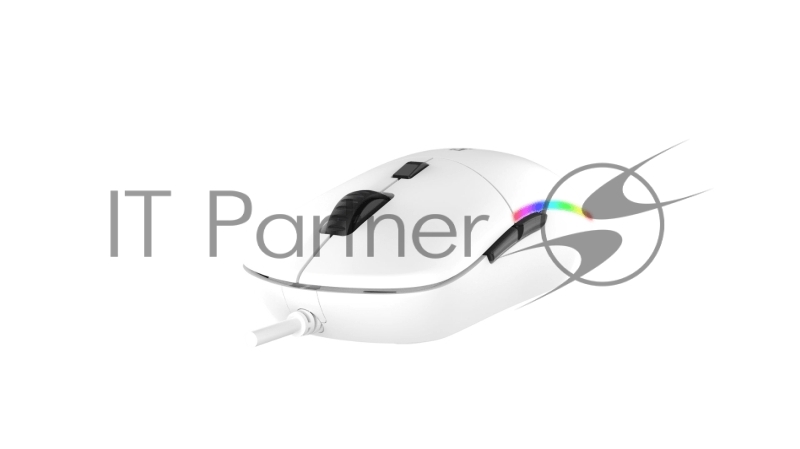 Мышь проводная Dareu LM121 White (белый), DPI 800/1600/2400/6400, подсветка RGB, размер 116x35x60мм, 1,8м