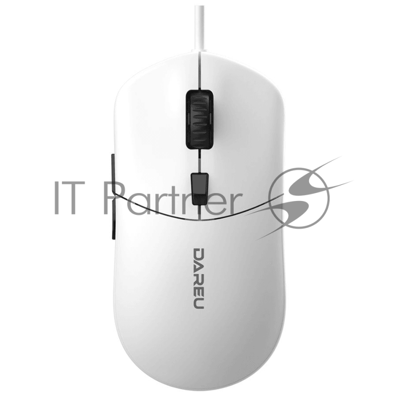 Мышь проводная Dareu LM121 White (белый), DPI 800/1600/2400/6400, подсветка RGB, размер 116x35x60мм, 1,8м