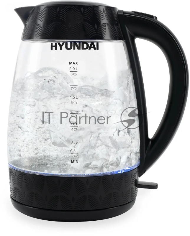 Чайник электрический Hyundai HYK-G4505 2л. 2200Вт черный (корпус: стекло)