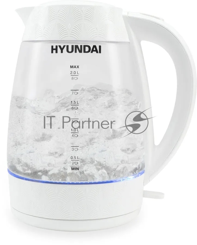 Чайник электрический Hyundai HYK-G4506 2л. 2200Вт белый (корпус: стекло)