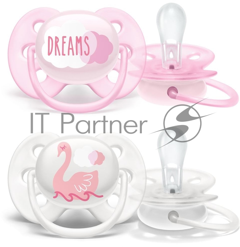 Пустышка ultra soft, Dreams/Лебедь, 0-6 мес., 2 шт, для девочек
