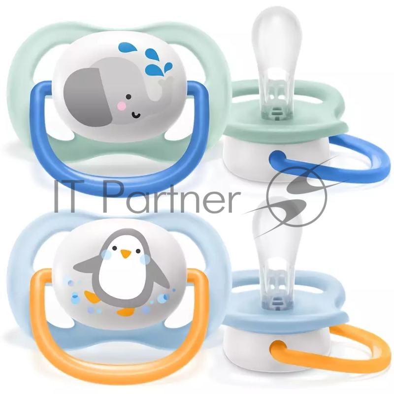Соска-пустышка Philips Avent SCF080/05 Слон/Пингвин, 0-6 мес, 2 шт, для мальчиков