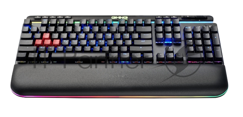 Клавиатура Оклик GMNG 999GK механическая черный/серебристый USB Multimedia for gamer LED (подставка для запястий) (1091218)