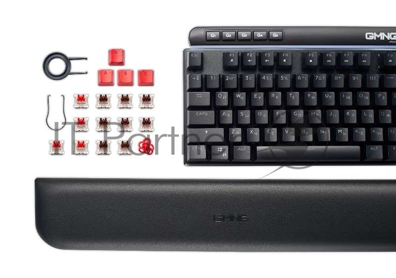 Клавиатура Оклик GMNG 999GK механическая черный/серебристый USB Multimedia for gamer LED (подставка для запястий) (1091218)