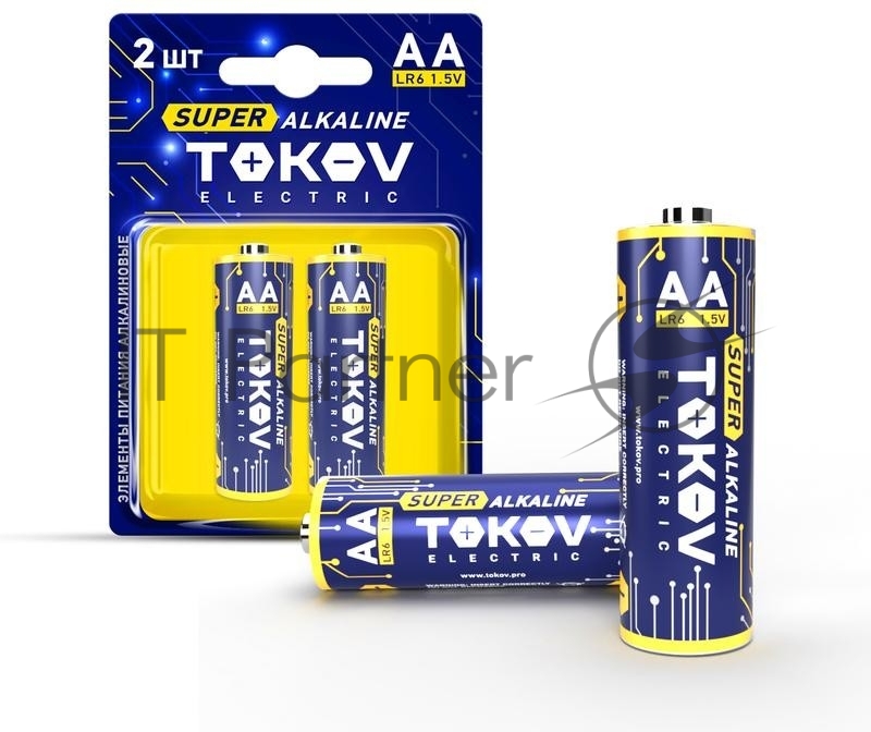 Элемент питания алкалиновый LR6/AA (блист.2шт) TOKOV ELECTRIC TKE-ALS-LR6/B2