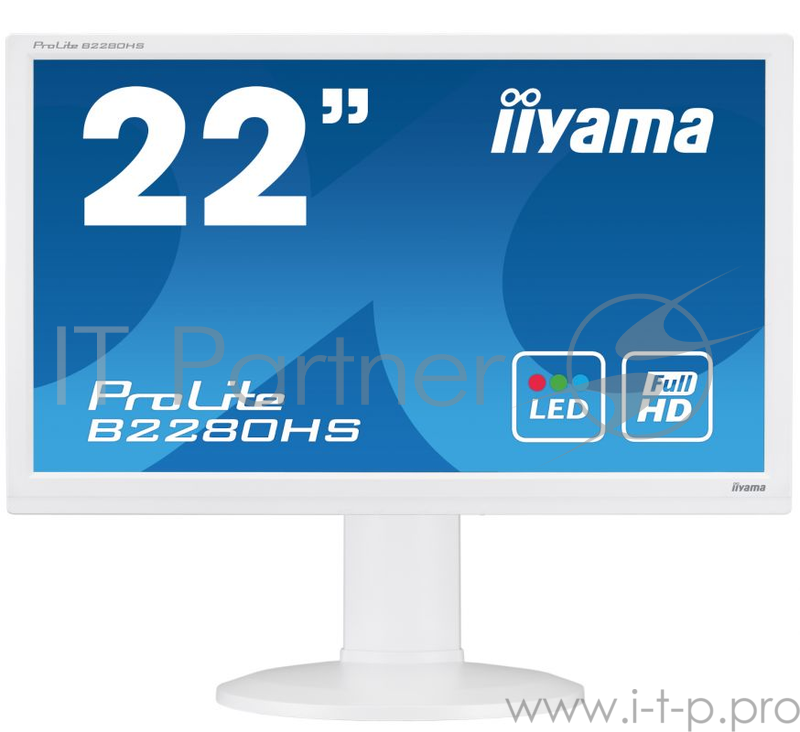 Монитор Iiyama 21.5 ProLite B2280HS-W1 белый TN LED 5ms 16:9 DVI HDMI M/M полуматовая HAS 1000:1 25