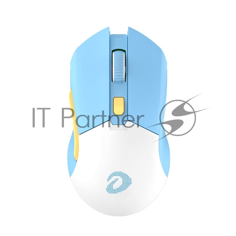 Мышь игровая беспроводная Dareu EM901X Blue-White (голубой-белый), DPI 400/800/1600/3200/6400/12000, подключение: проводное+2.4GHz, подсветка RGB, с зарядной станцией, встроенный аккумулятор 930mAh, размер 124x67x39мм